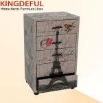 Eiffel Tower Design Wooden Storage Chest