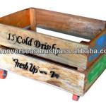 Reclaimed wood Files Holder with wheels-PNM HF025