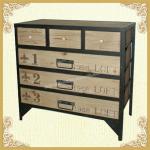 Shabby chic vintage wooden cabinet with 6 drawers