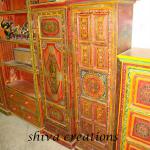 Hand painted wooden storage cabinet-WPF--037