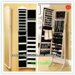 Perfect wooden jewelry mirror armorie cabinet white black brown pink-SM0908004