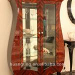 Classic antique wooden glass display cabinet in display showcase-630#antique wooden glass display cabinet