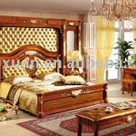 Factory Offer European Neo Classical Bedroom Set Bed with Bedscreen CDB-511#-CDB-511#