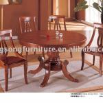 Azerbaijan round solid wood dining table T315&amp;C303-T315&amp;C303