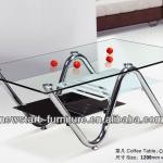 NewStart Furniture CF038/ New design chrome coffee table base glass