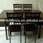 SF-1102-4 Steel/Wood Dining Set-SF-1102-4