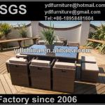aluminum and PE rattan wicker dining table and chairs-V-225