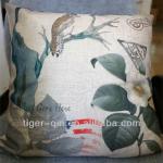 Chinese painting vintage imitation linen ptinted cushion cover wholesale YH027