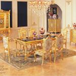 Italian Classic Dining Room Set- gold gilding furniture