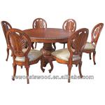 American Style Dining Room furniture Round Dining Wood Table and Chair Set-ZY009