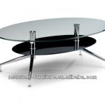 NewStart Furniture CF037/ Oval glass and chrome table in home furniture-CF037