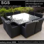 garden wicker rattan dinner table and chairs set-V-220