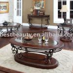 C008K-002 Glass antique coffee table wooden coffee table metal coffee table base-C008K-002