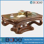 Hot Sell Antique Cheap Glass Wooden Coffee Table C-8003