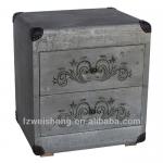 2-drawer Aluminum Bedside Table