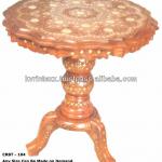 carved wooden coffee round table-CRBT-102