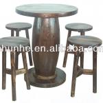 Antique Bar Table with four round chairs