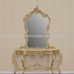 Gold Furniture - Gilt Marble Console Table with Mirror-1047