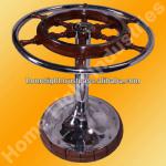 Decorative Nautical Ship Wheel Dinning Room Table with Glass Chrome Plated-1370