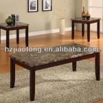 Marble Veneer Top And Solid Wood Legs Coffee Table-JTXDWT401