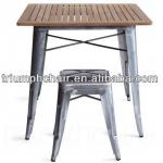 Wood Tolix Table set/Dining table set/Galvanized Table set-TM-03MW
