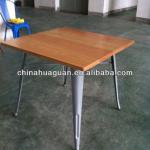 Tolix restaurant table with timber tabletop-HGT1615-3