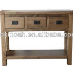 3 drawer reclaimed pine console table-RP12