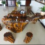 CHINESE HAND CARVED CAMPHOR TREE ROOT TABLE-YHC012