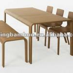 Bamboo tables and chairs-Carbonized color