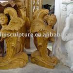 yellow marble antique carved table-MZZ004
