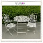 Hot Selling Stackable White Wrought Iron Dining Table Set-pl08-5508