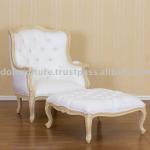 White Painted Furniture - Wing Chair with Ottoman