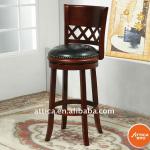 wooden leather swivel barstool