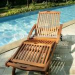 Teak Sun Lounger with armrest for teak furniture