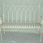 Outdoor wrought iron garden bench