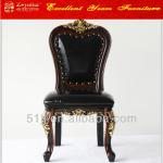 Guangdong furniture of kid&#39;s chair in black wooden design leather chair 073535