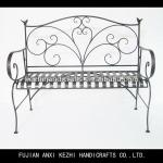 antique wrought iron garden bench with decorative birds-LC-77451 iron garden bench