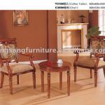hotel wooden coffee table and chairT318&amp;C308-C308