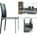 modern PVC leather and silver painting metal chair for dinning room