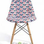 fabric chairs with wood legs-PB-115