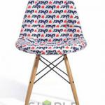 fabric chairs with wood legs