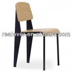 oak with powder coated steel prouve standard chairs-