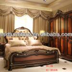 High end competitive price classical wood bed 66-1-66-1