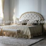 French style wood double bed (1403)