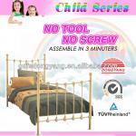 Single Youth White Antique metal bed-416WS