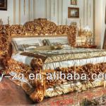 luxury home bedroom set made of wood hand carved european style bedroom set, empire bed, classical bed set-L-045