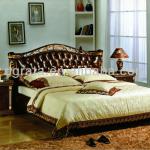 2013 noble classical bed with top layer leather for bedroom furniture