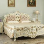 Classic Italian bedroom furniture-french provincial style solid wood bed-9704