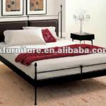 High quality metal bed with soft padded headboard