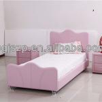 hot sale pink pu leather bed for girls